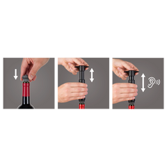 Weinpumpe schwarz (1 Pumpe, 2 Stopfen), Box