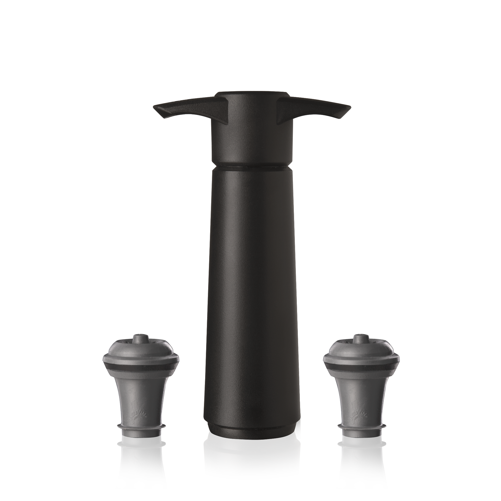 Weinpumpe schwarz (1 Pumpe, 2 Stopfen), Box