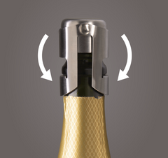 Champagnerverschluss Edelstahl, Rückenkarte