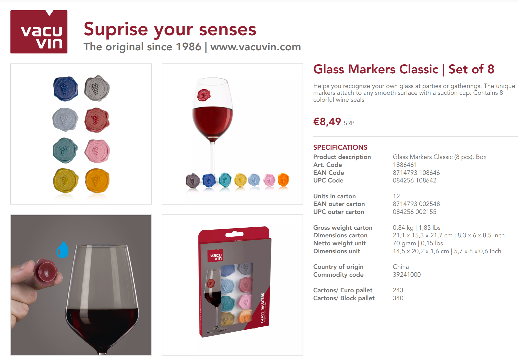 Glassmarker Klassik (8Stk.), Box