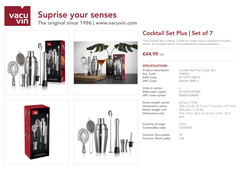 Cocktail Set Bar in a Box Cocktail Lover, 7 pcs, Box